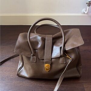Chic Brown Leather Satchel